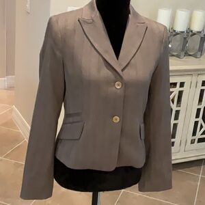 BCBGMAXAZRIA two button front blazer, brown herringbone pattern, size small